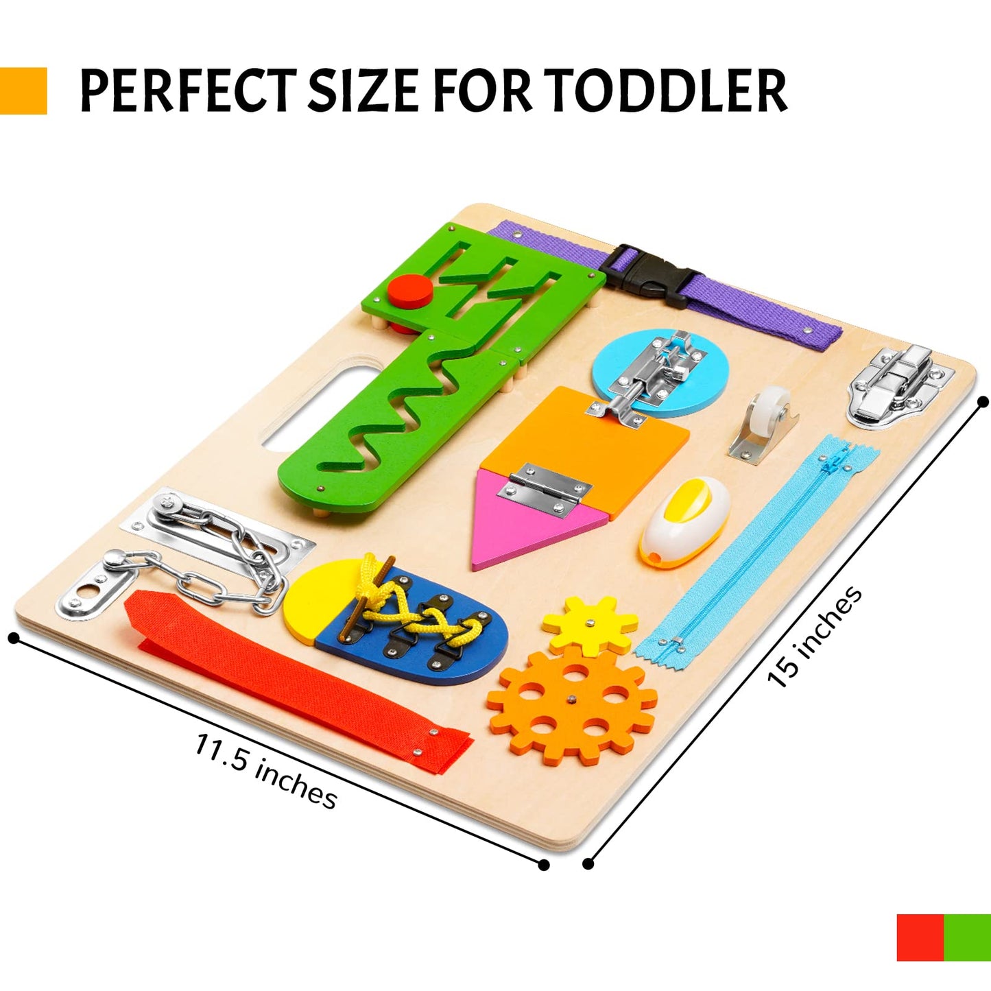 ABERLLS Montessori Busy Board for Toddlers – Wooden Sensory Toy & Fine Motor Skills