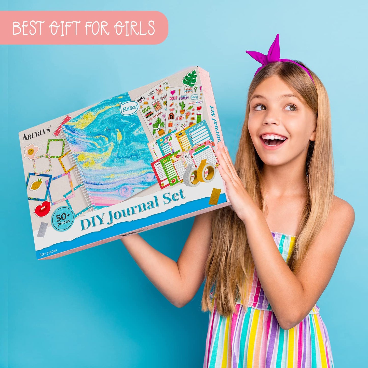ABERLLS DIY Journal Kit for Girls | Tween Scrapbook & Journal Set
