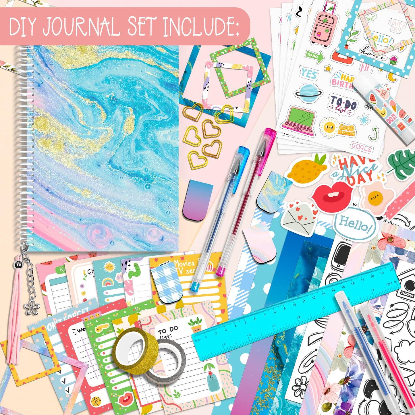 ABERLLS DIY Journal Kit for Girls | Tween Scrapbook & Journal Set