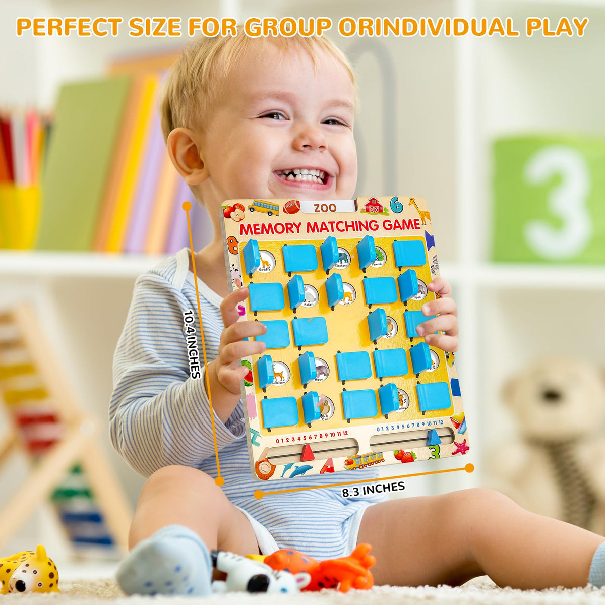 ABERLLS Matching Memory Game for Kids Ages 3-8 | Wooden Travel Board Game