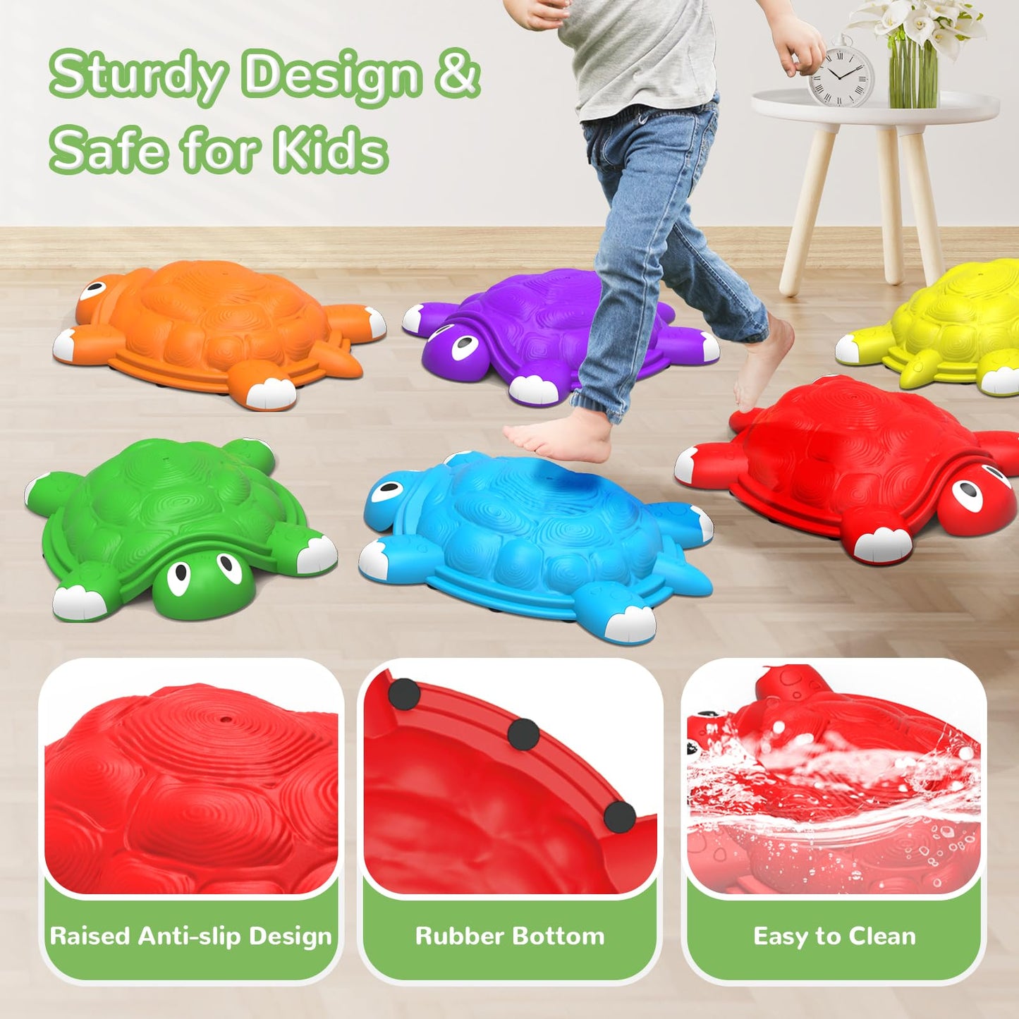 ABERLLS Stepping Stones for Kids — Turtle Balance & Coordination Toy for Ages 3–7