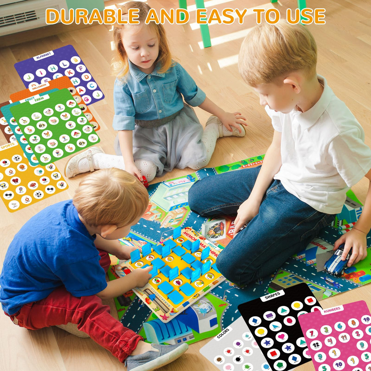 ABERLLS Matching Memory Game for Kids Ages 3-8 | Wooden Travel Board Game