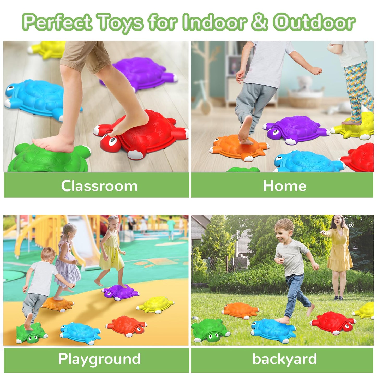 ABERLLS Stepping Stones for Kids — Turtle Balance & Coordination Toy for Ages 3–7