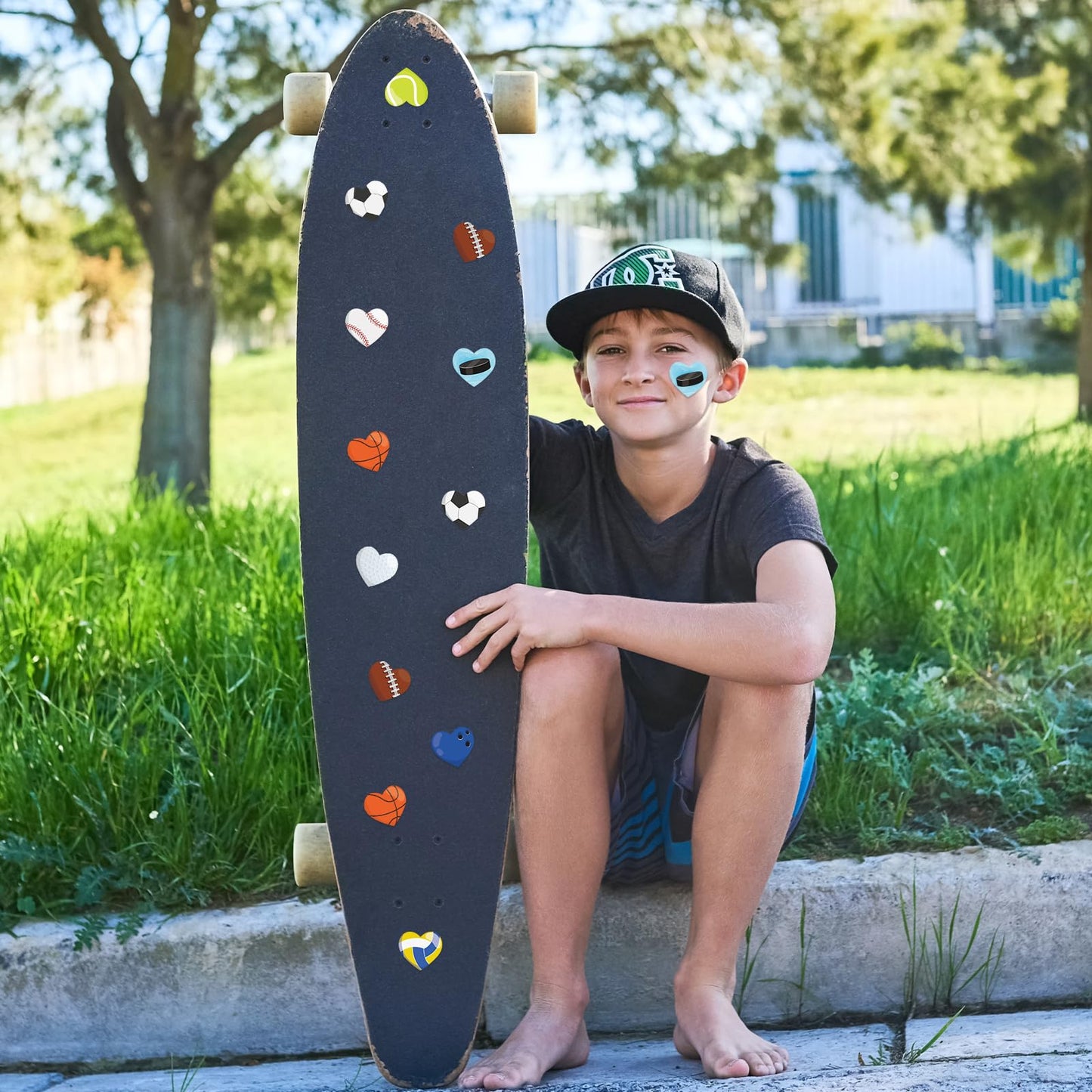 Abilat 800 Pcs Valentines Sports Stickers – Heart-Shaped Ball Designs for Kids