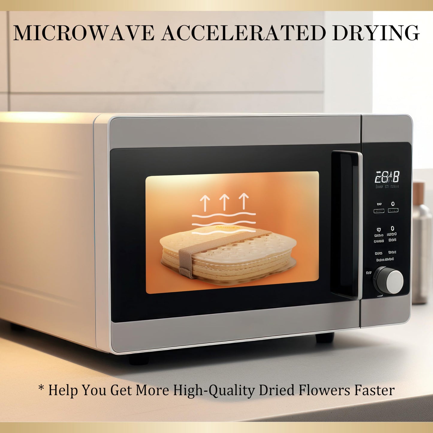Aboofx Microwave Flower Press 6.3-Inch | 3-Layer Quick-Dry Kit for DIY Flower Art