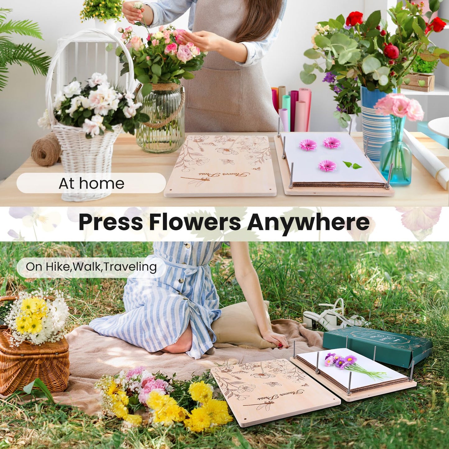 Aboofx Extra Large Flower Press Kit — 17x11.8 in, 5 Layers, Basswood