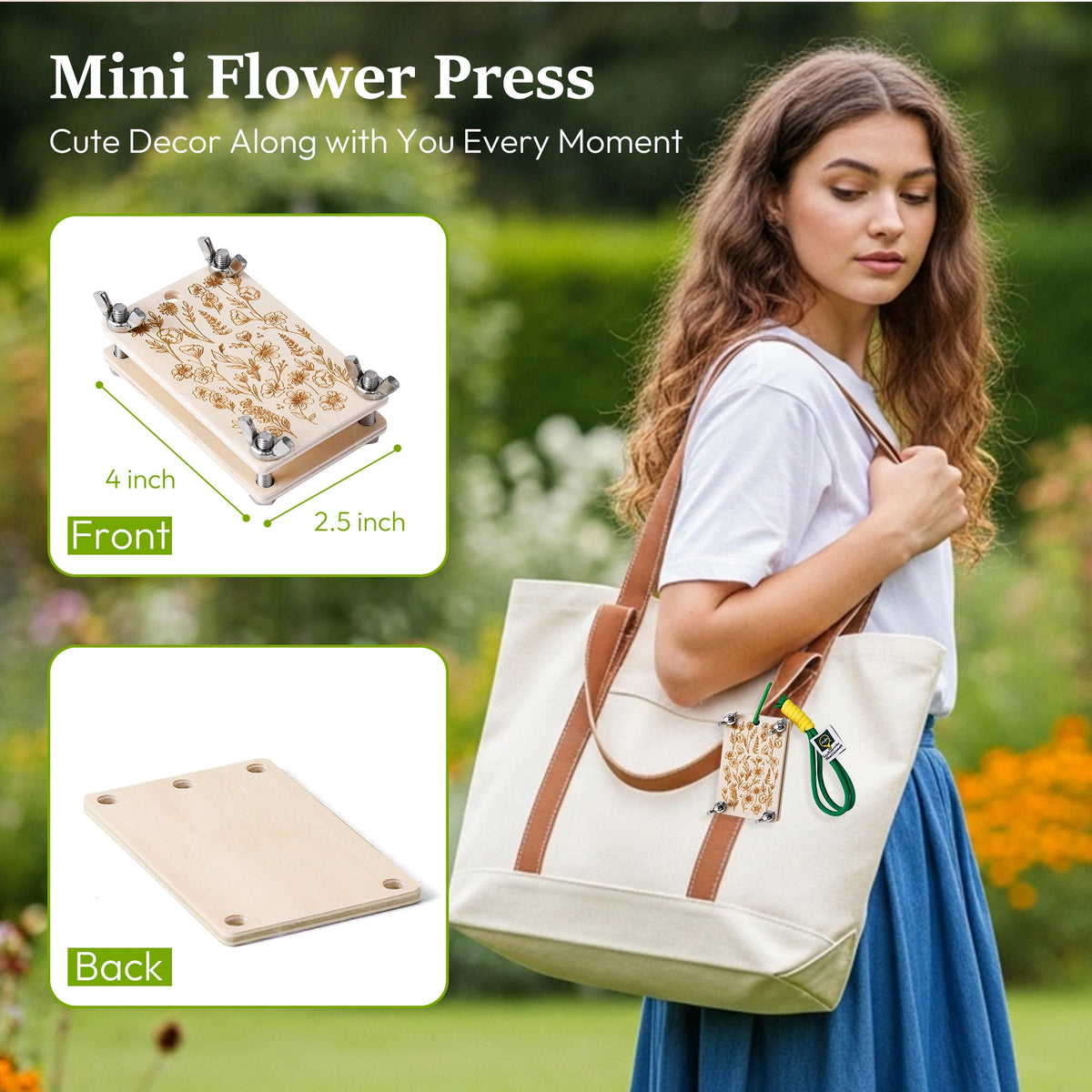 Aboofx Mini Flower Press Kit – Portable 2.5 x 4 Inch for Dried Flowers, Leaves & Herbs | Beginner-Friendly