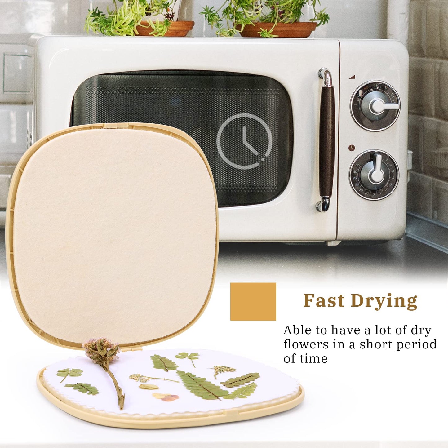 Aboofx Microwave Flower Press Kit - Fast Drying & Vibrant Dried Flowers for Craft Fans