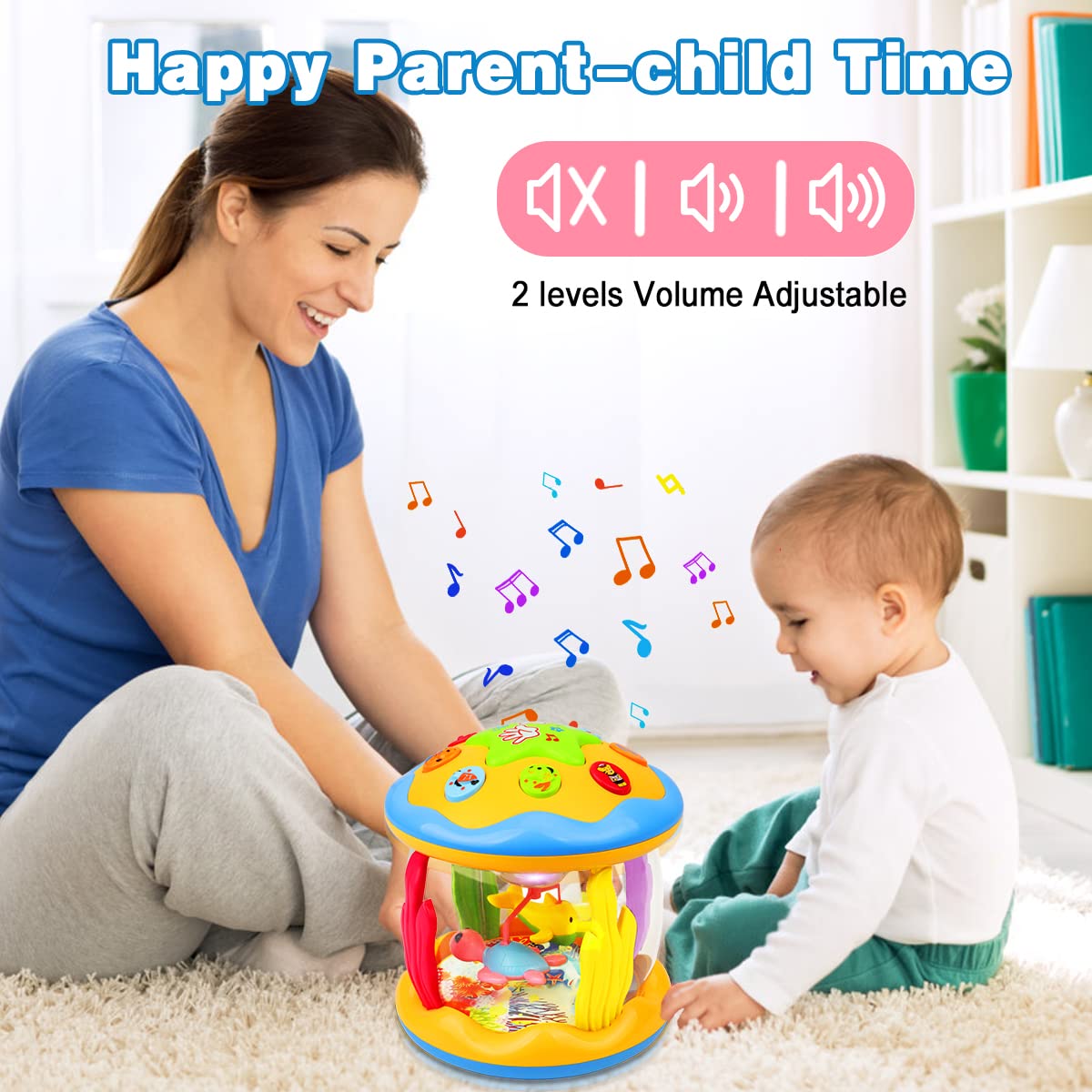 Aboosam Ocean Rotating Light Up Toy - Musical Baby Toys for 6-12 Months