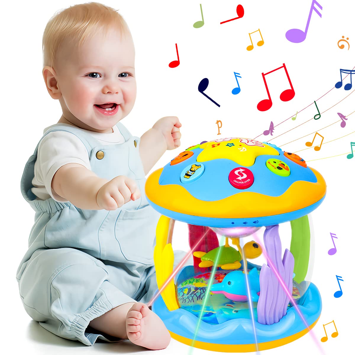 Aboosam Ocean Rotating Light Up Toy - Musical Baby Toys for 6-12 Months