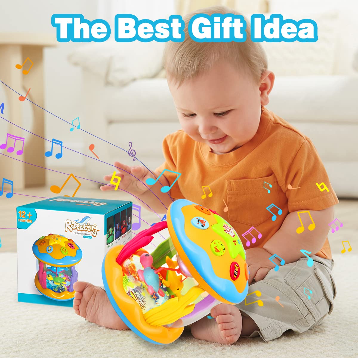 Aboosam Ocean Rotating Light Up Toy - Musical Baby Toys for 6-12 Months