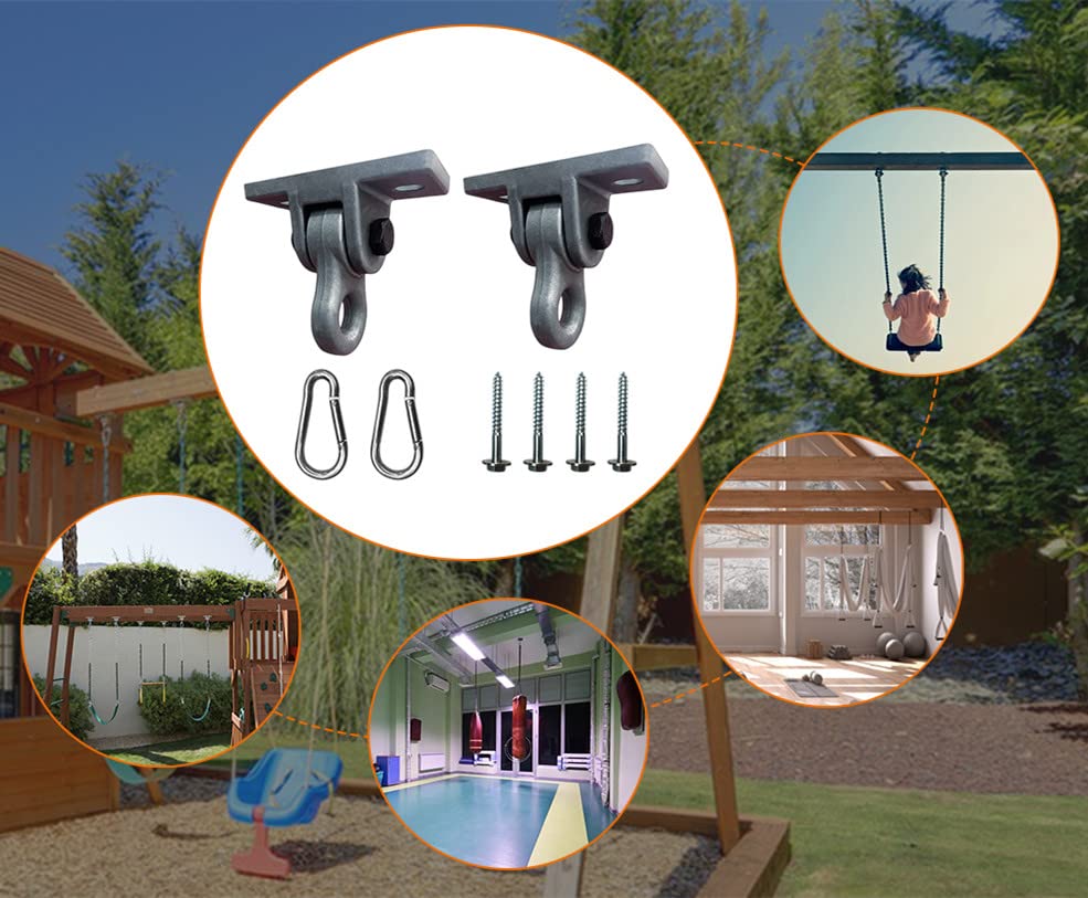 ABUSA Heavy Duty Green Swing Hangers – 5000 lb Capacity (2 Pack) with Screws