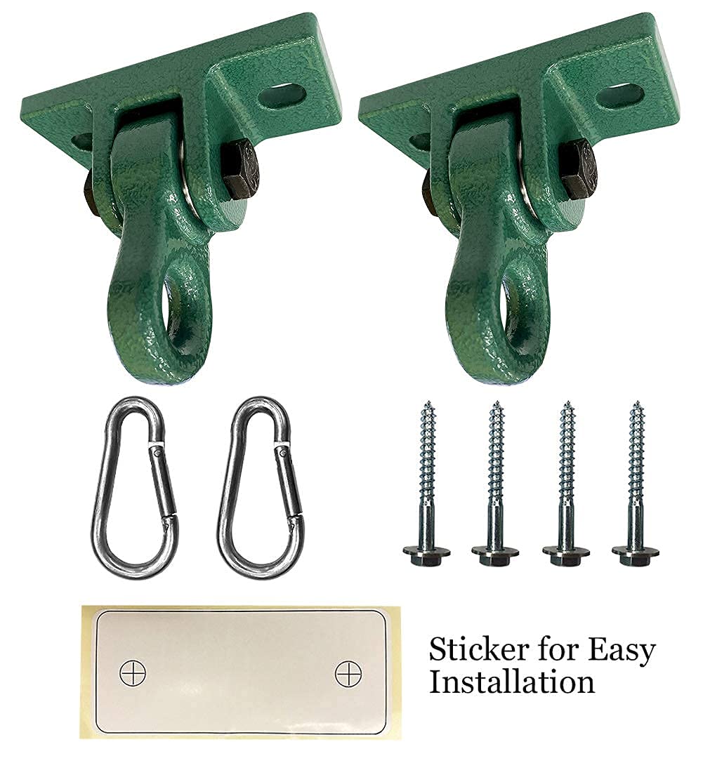 ABUSA Heavy Duty Green Swing Hangers – 5000 lb Capacity (2 Pack) with Screws