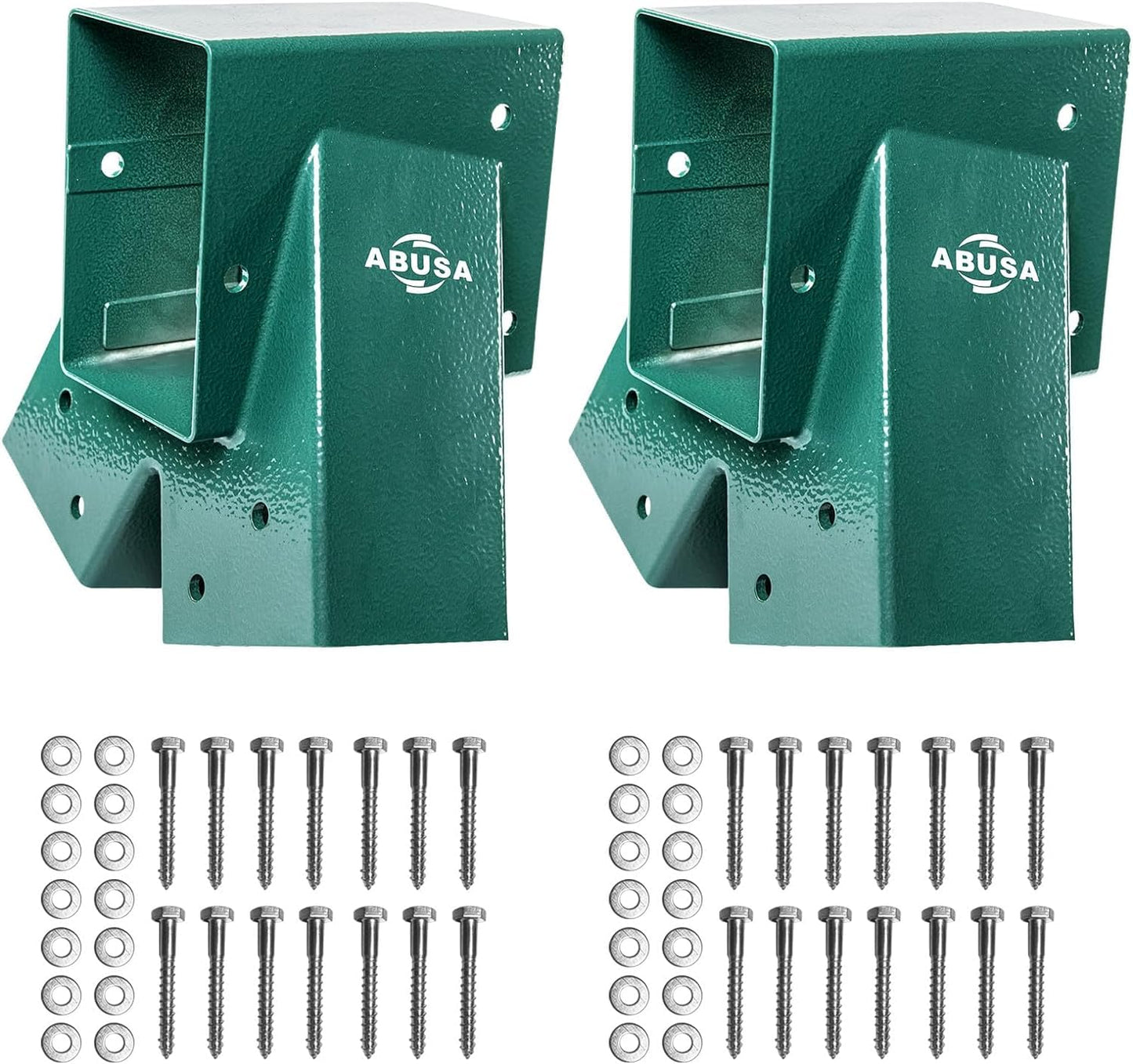ABUSA Heavy Duty Swing Set Kit with 2 A-Frame Brackets, 2 Green Seats, and 4 Hangers (G007) | DIY Playground Mounting Parts