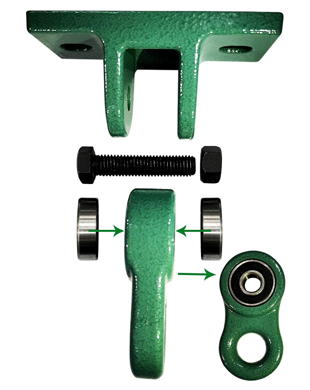 ABUSA Heavy Duty Green Swing Hangers – 5000 lb Capacity (2 Pack) with Screws