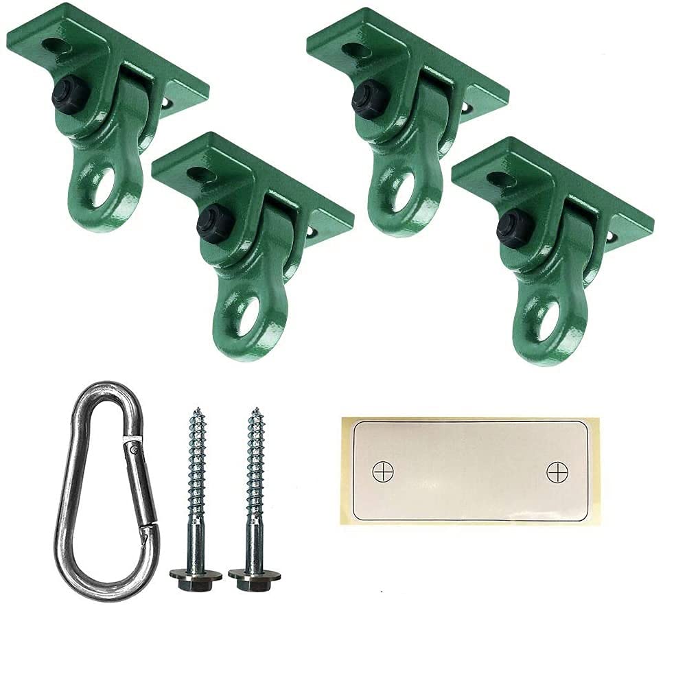 ABUSA Heavy Duty Green Swing Hangers – Over 5000 lb Capacity, Screws Included (4 Pack)