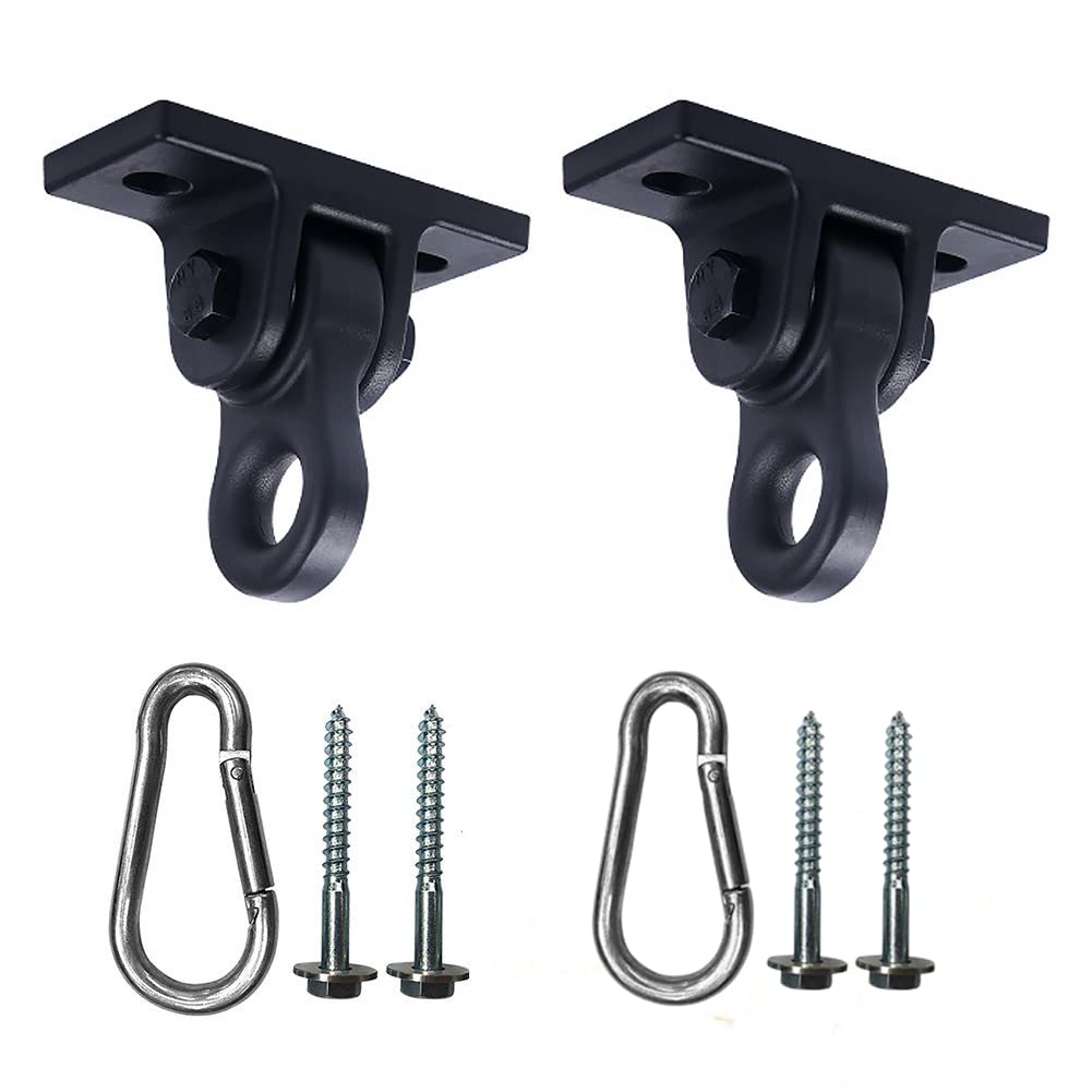 ABUSA Heavy Duty Black Swing Hangers – 5000+ lb Capacity, 2 Pack with Screws & Bolts Included