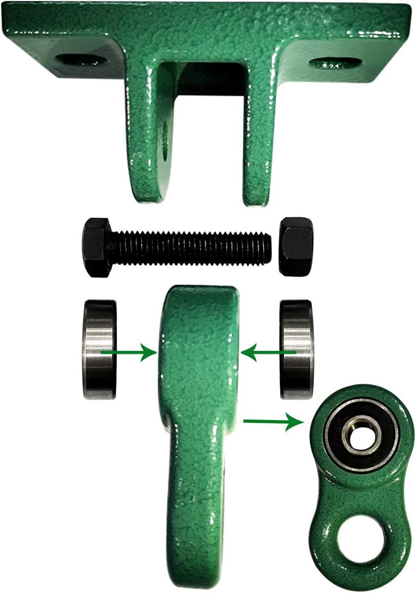 ABUSA Heavy Duty Swing Set Kit with 2 A-Frame Brackets, 2 Green Seats, and 4 Hangers (G007) | DIY Playground Mounting Parts