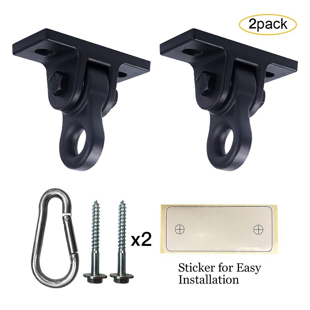 ABUSA Heavy Duty Black Swing Hangers – 5000+ lb Capacity, 2 Pack with Screws & Bolts Included