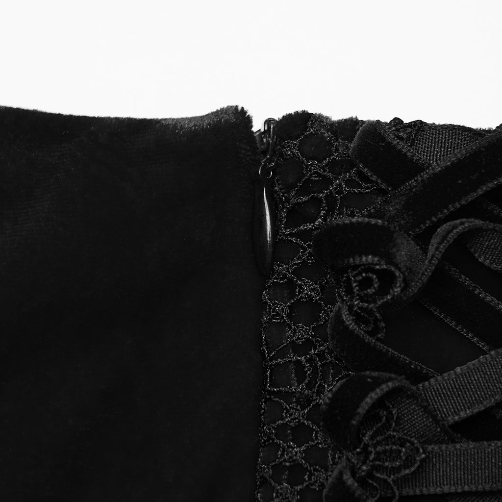 Punk Rave – Belladonna Goth Rose Fishtail Skirt