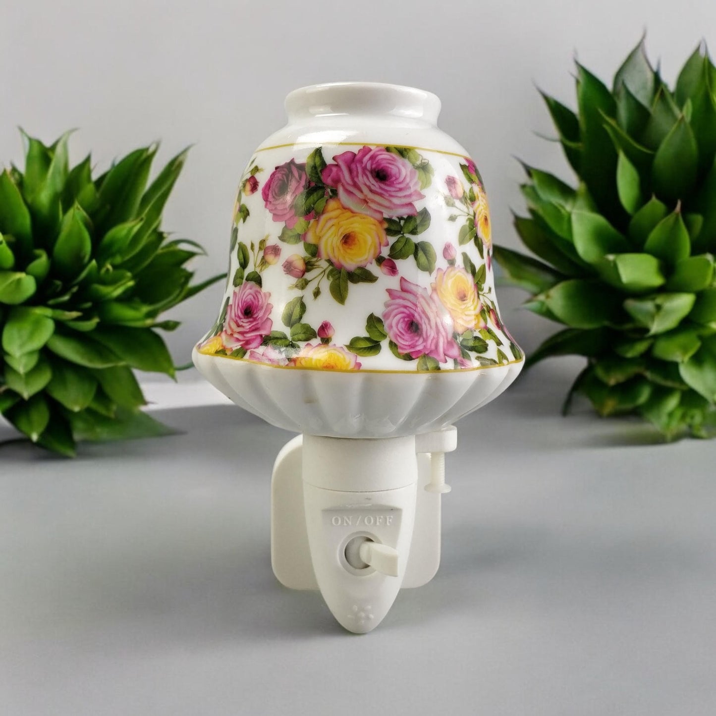 8 INCH FLORAL LED NIGHTLIGHT PINK & ORANGE
