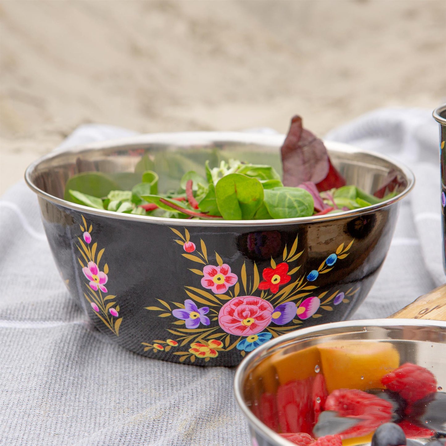 Pansy 21.5cm Stainless Steel Picnic Bowl