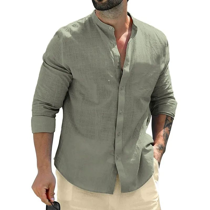 Autumn Mens Long Sleeve Shirts Cotton Business  Men