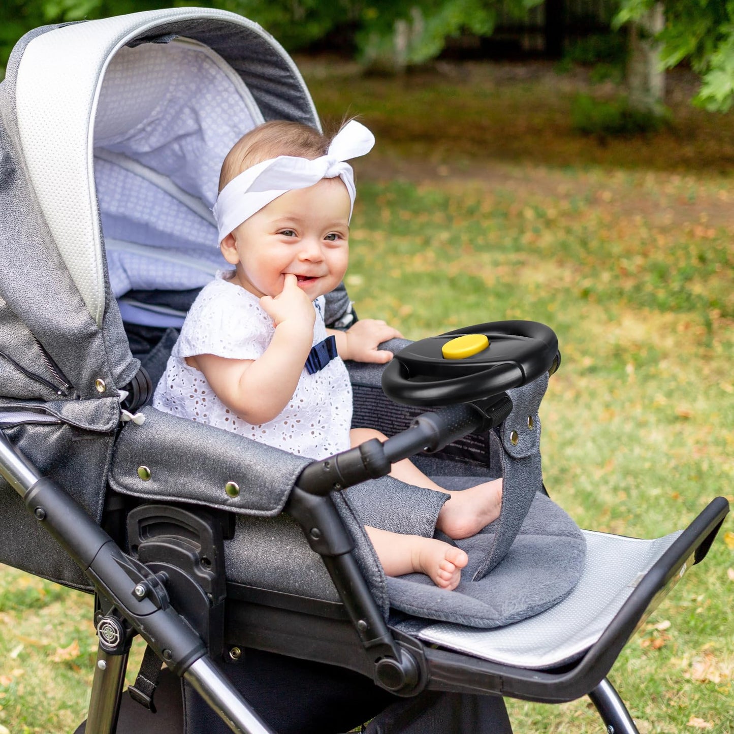 Accmor Stroller Steering Wheel Toy – Universal, Detachable Pretend Driving Attachment for Strollers & Carts