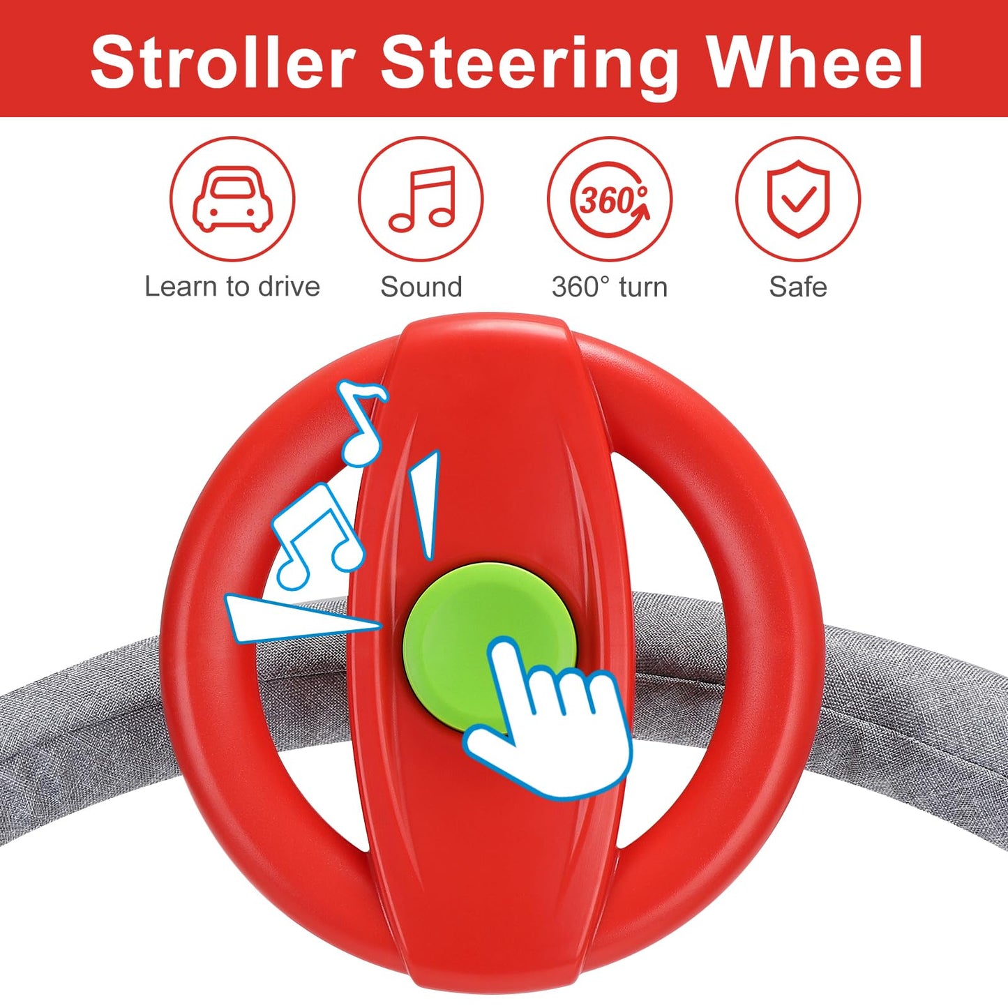 Accmor Stroller Steering Wheel Toy — Detachable Fun for Strollers & Carts