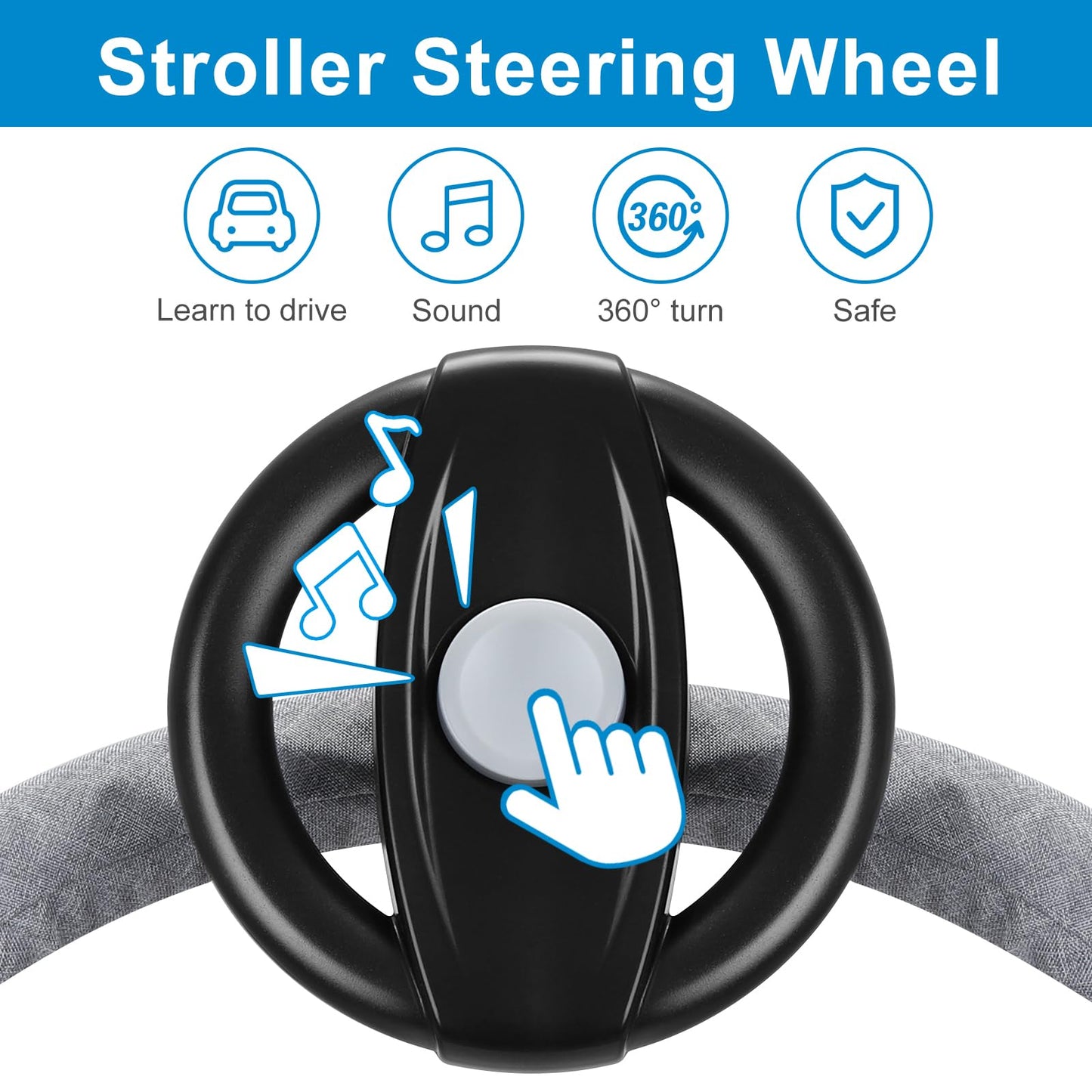 Accmor Stroller Steering Wheel Toy – Detachable, Battery-Free Fun