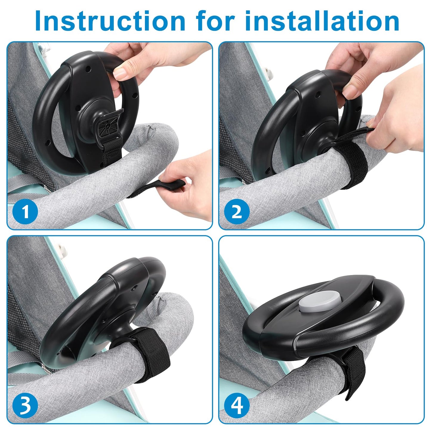 Accmor Stroller Steering Wheel Toy – Detachable, Battery-Free Fun
