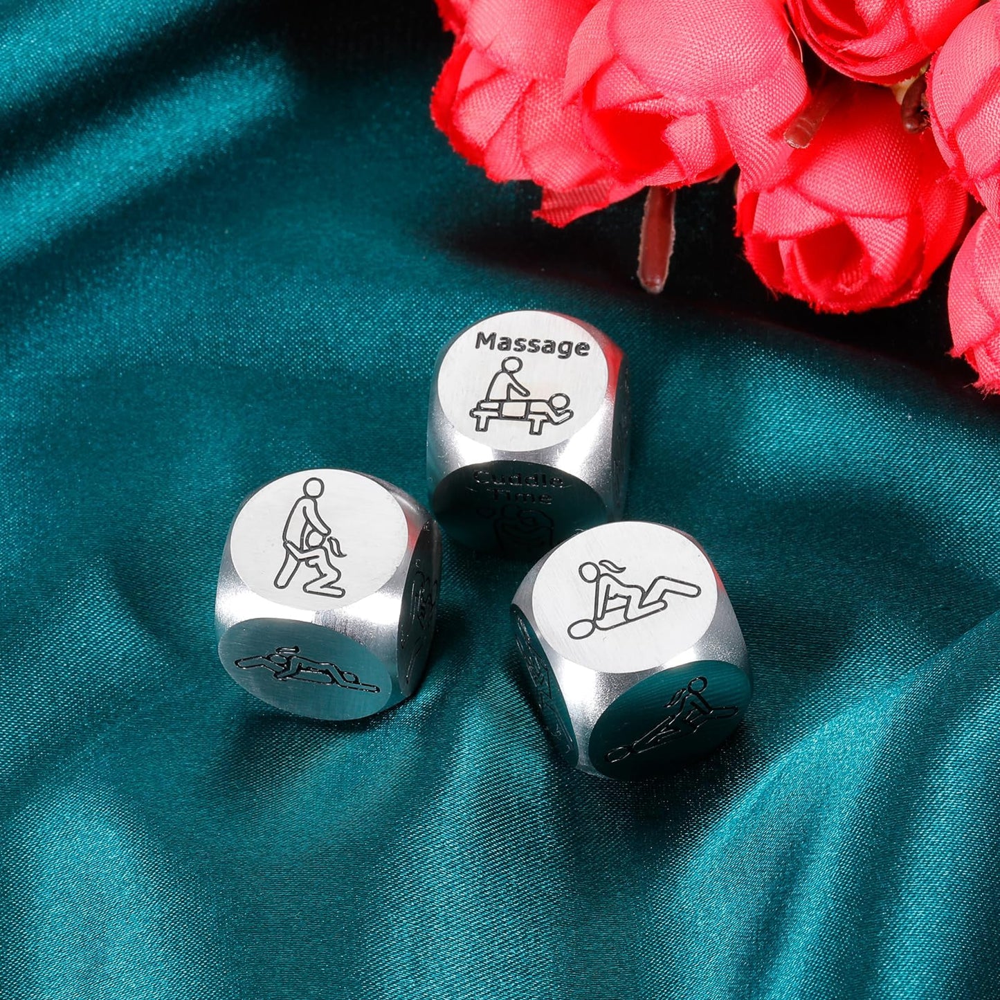 ACCOLIAMBER Sex Dice - Date Night Ideas for Couples | Stainless Steel Gift for Him & Her