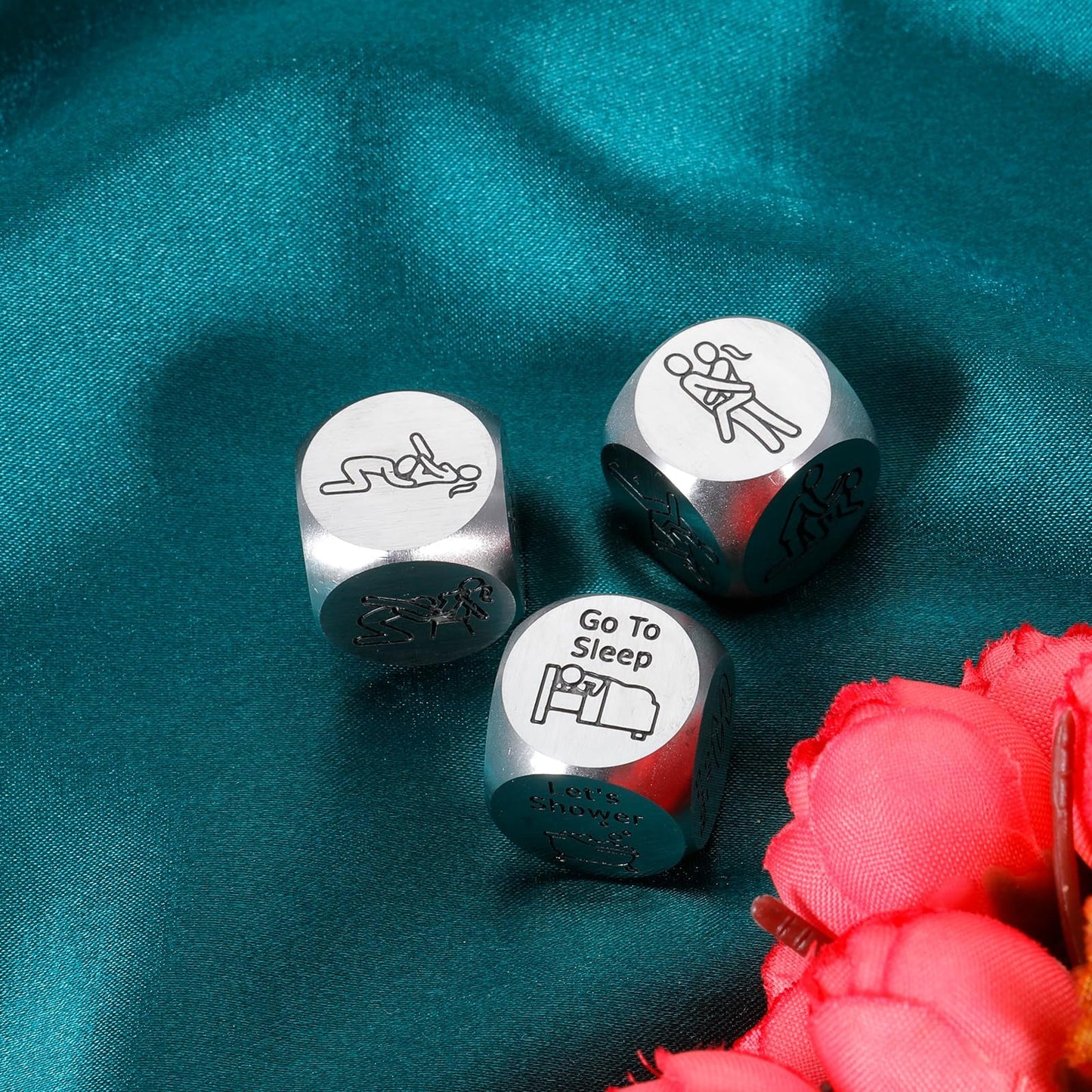 ACCOLIAMBER Sex Dice - Date Night Ideas for Couples | Stainless Steel Gift for Him & Her