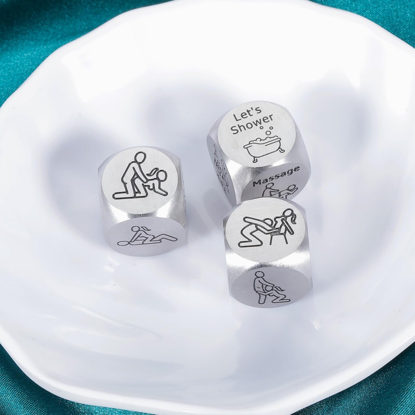 ACCOLIAMBER Sex Dice - Date Night Ideas for Couples | Stainless Steel Gift for Him & Her