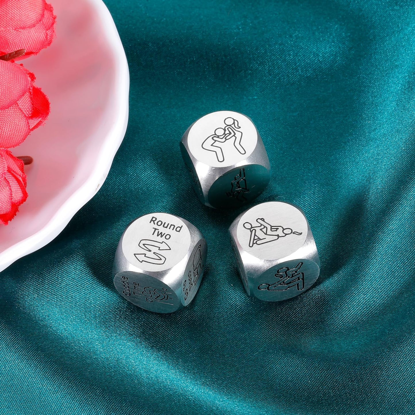 ACCOLIAMBER Sex Dice - Date Night Ideas for Couples | Stainless Steel Gift for Him & Her