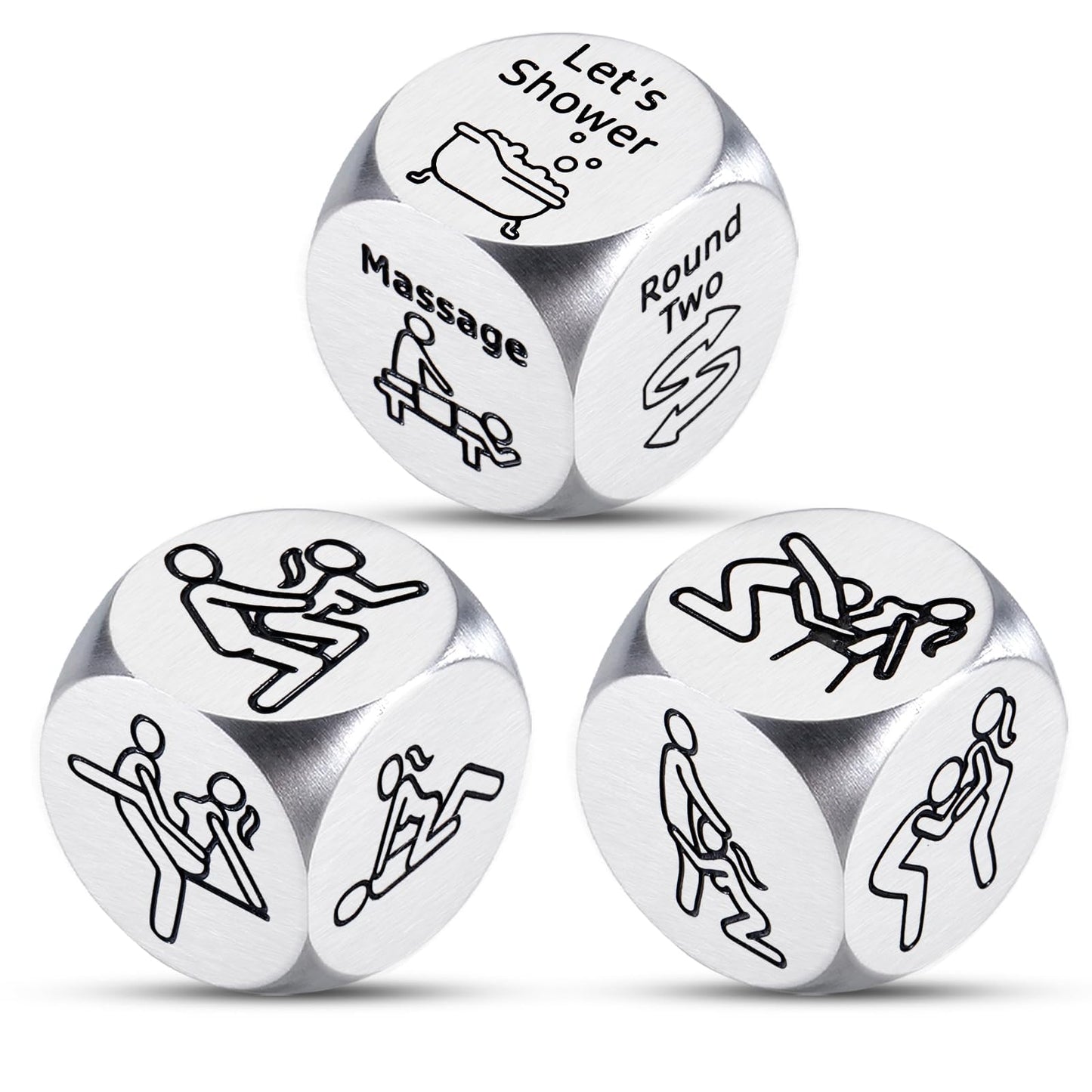 ACCOLIAMBER Sex Dice - Date Night Ideas for Couples | Stainless Steel Gift for Him & Her