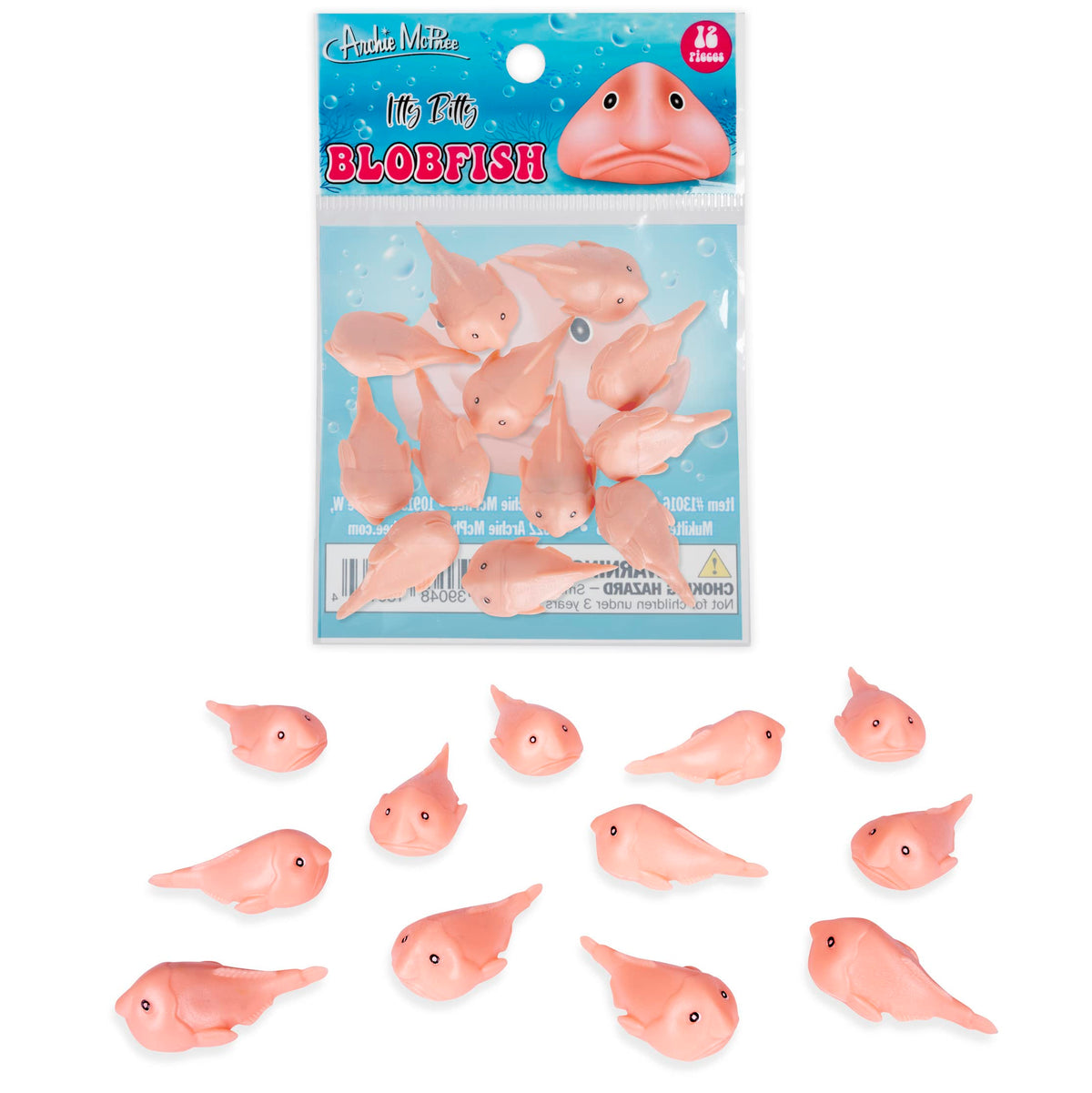 Accoutrements Archie McPhee Itty Bitty Blobfish 12 Pack – Soft Vinyl Figures