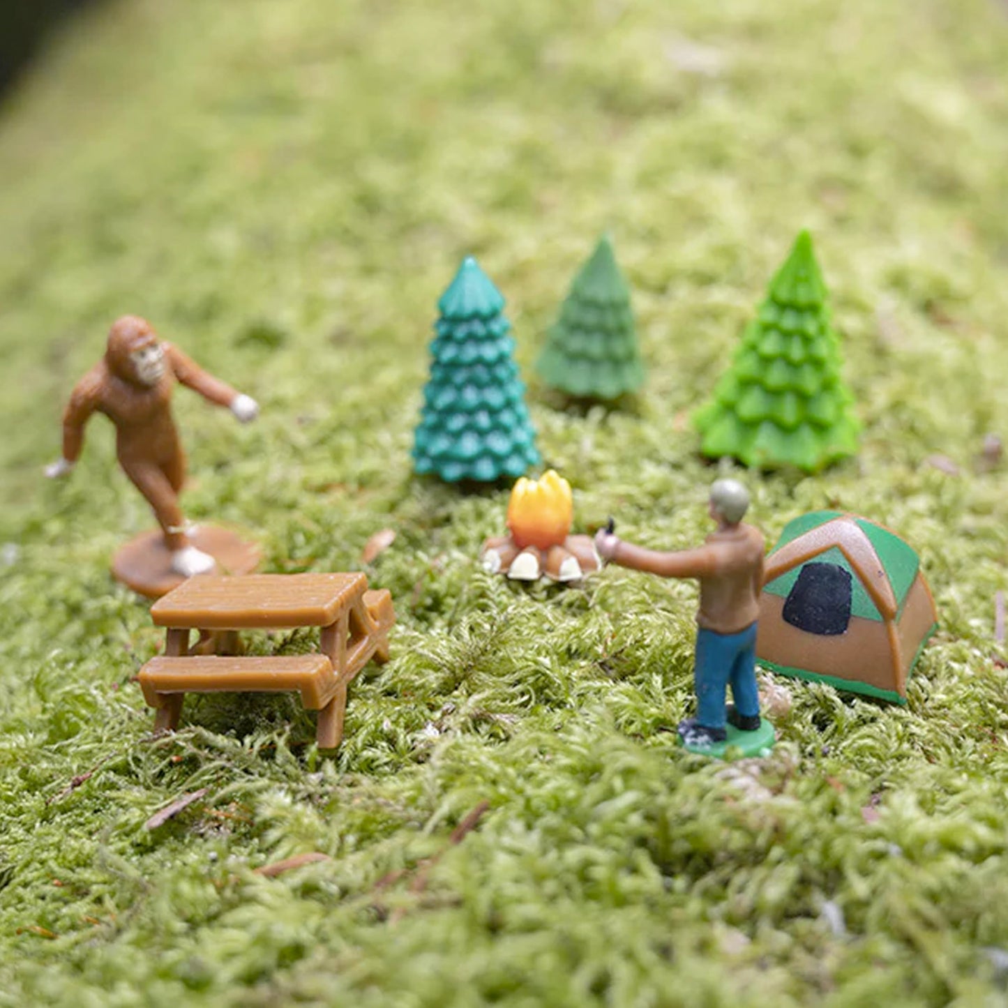 Accoutrements Archie McPhee Bigfoot Basecamp Mini Figure Set | Fun Gift Idea