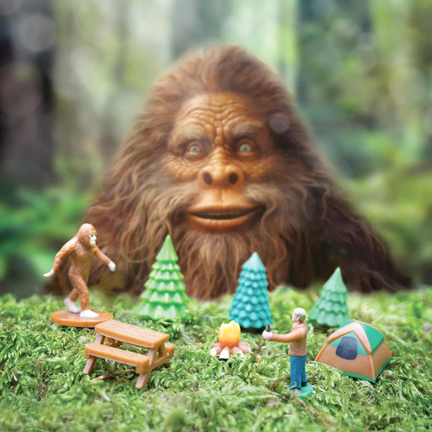 Accoutrements Archie McPhee Bigfoot Basecamp Mini Figure Set | Fun Gift Idea