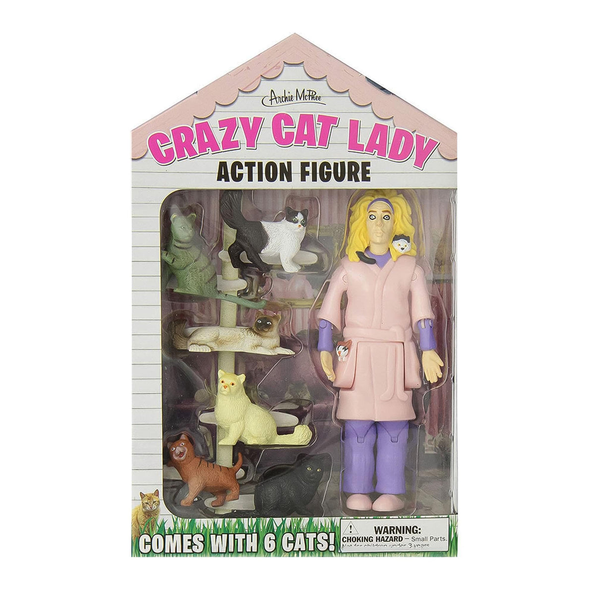 Accoutrements Crazy Cat Lady Action Figure – Multicolored Vinyl, 5.25-Inch Tall