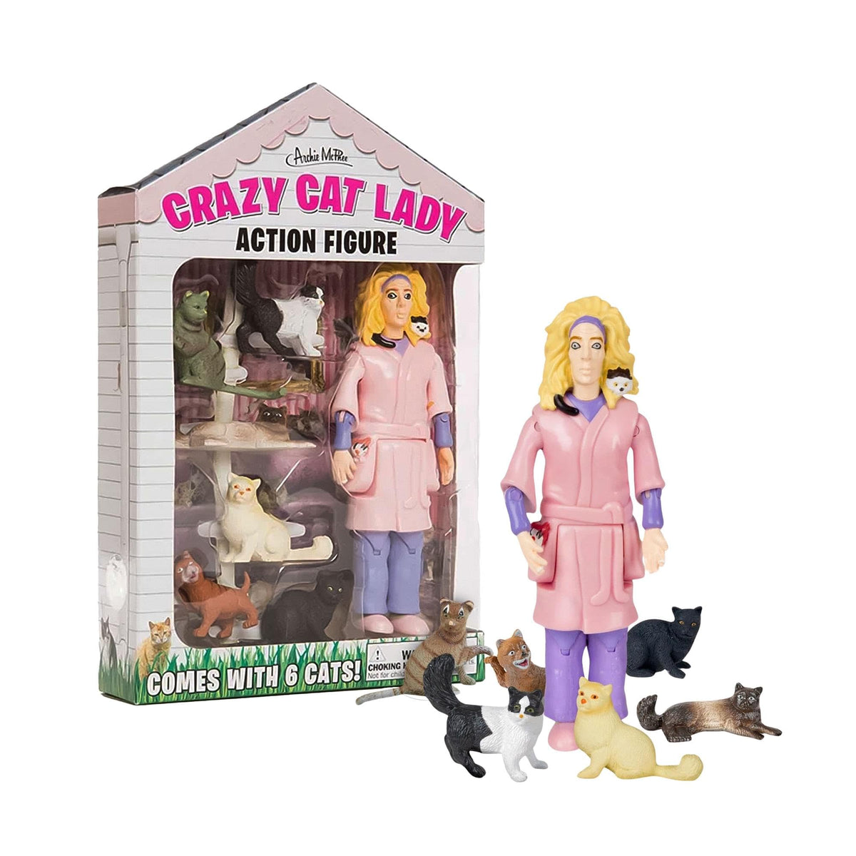 Accoutrements Crazy Cat Lady Action Figure – Multicolored Vinyl, 5.25-Inch Tall