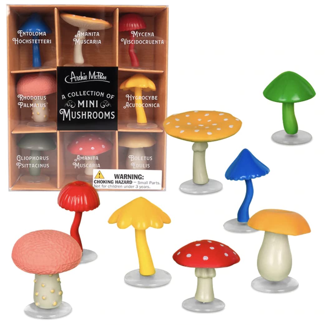 Accoutrements Mcphee: Collection of Eight Soft Vinyl Mini Magical Mushrooms