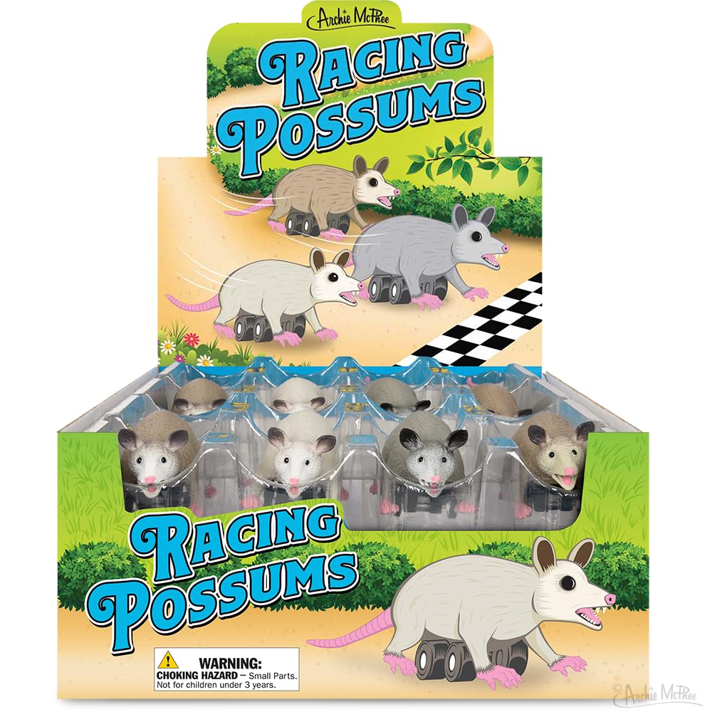 Accoutrements Racing Possums 3-Piece Set | Pull-Back Mini Racers