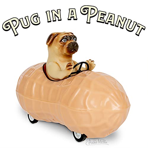 Accoutrements Archie McPhee Pug in a Peanut Pull-Back Toy Car