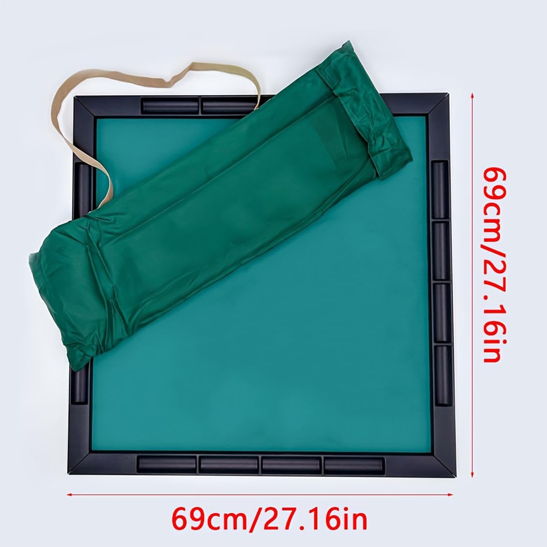Accskzo Premium Mahjong Mat with Storage Pouch & Built-in Grooves — Portable Mahjong Table