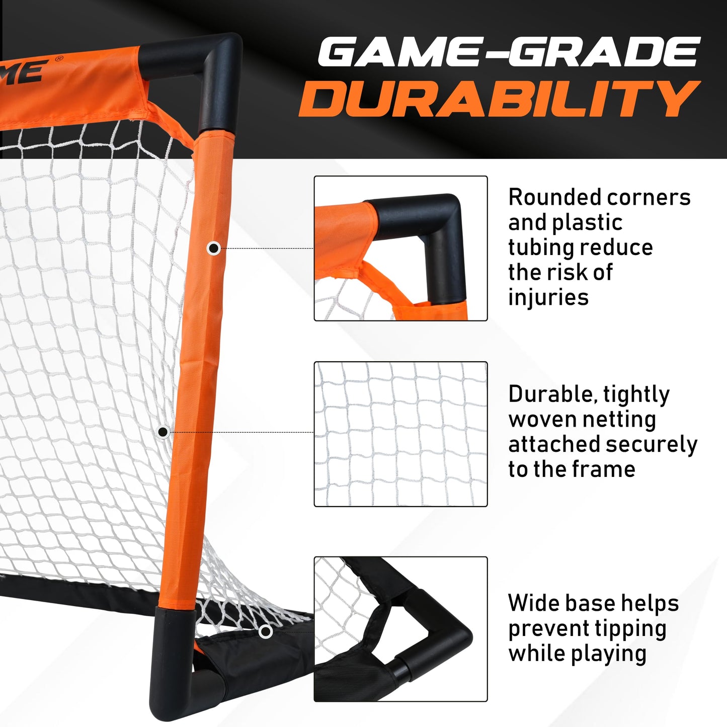 ACE HOCKEY Shinny Set – Complete 4-Player Knee Hockey Kit (2 Goals, 4 Mini Sticks, 6 Foam Balls)