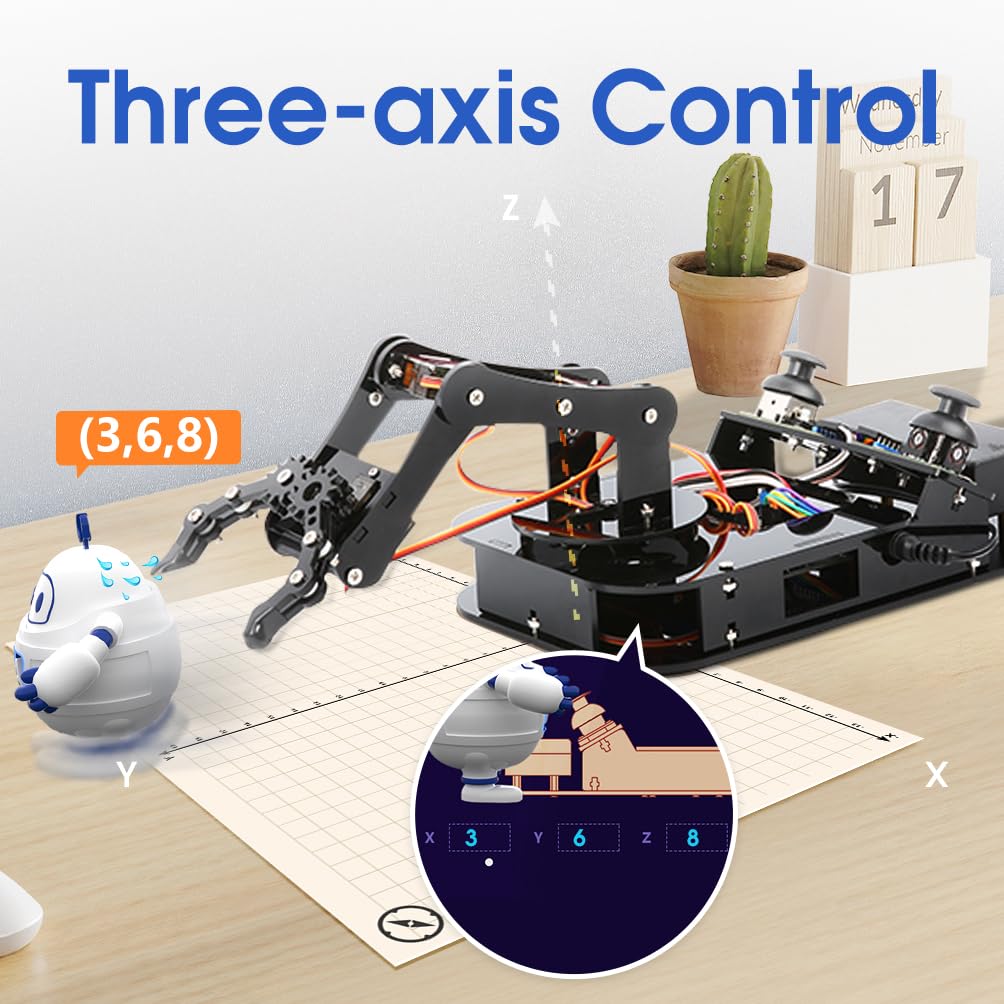 ACEBOTT 4 DOF ESP32 Robotic Arm Kit – Beginner STEM Robotics for Arduino & Scratch