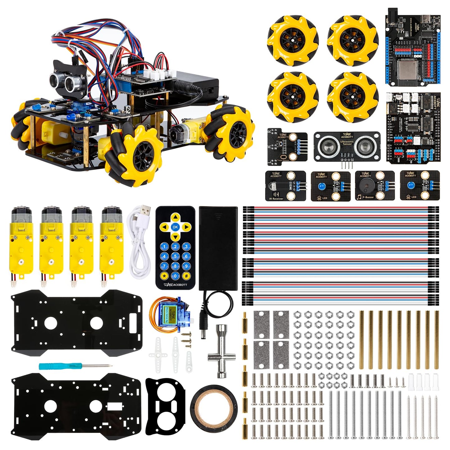 ACEBOTT Smart Robot Car Kit – Arduino-compatible STEM Coding Gift for Kids 8–16, Teens, and Adults