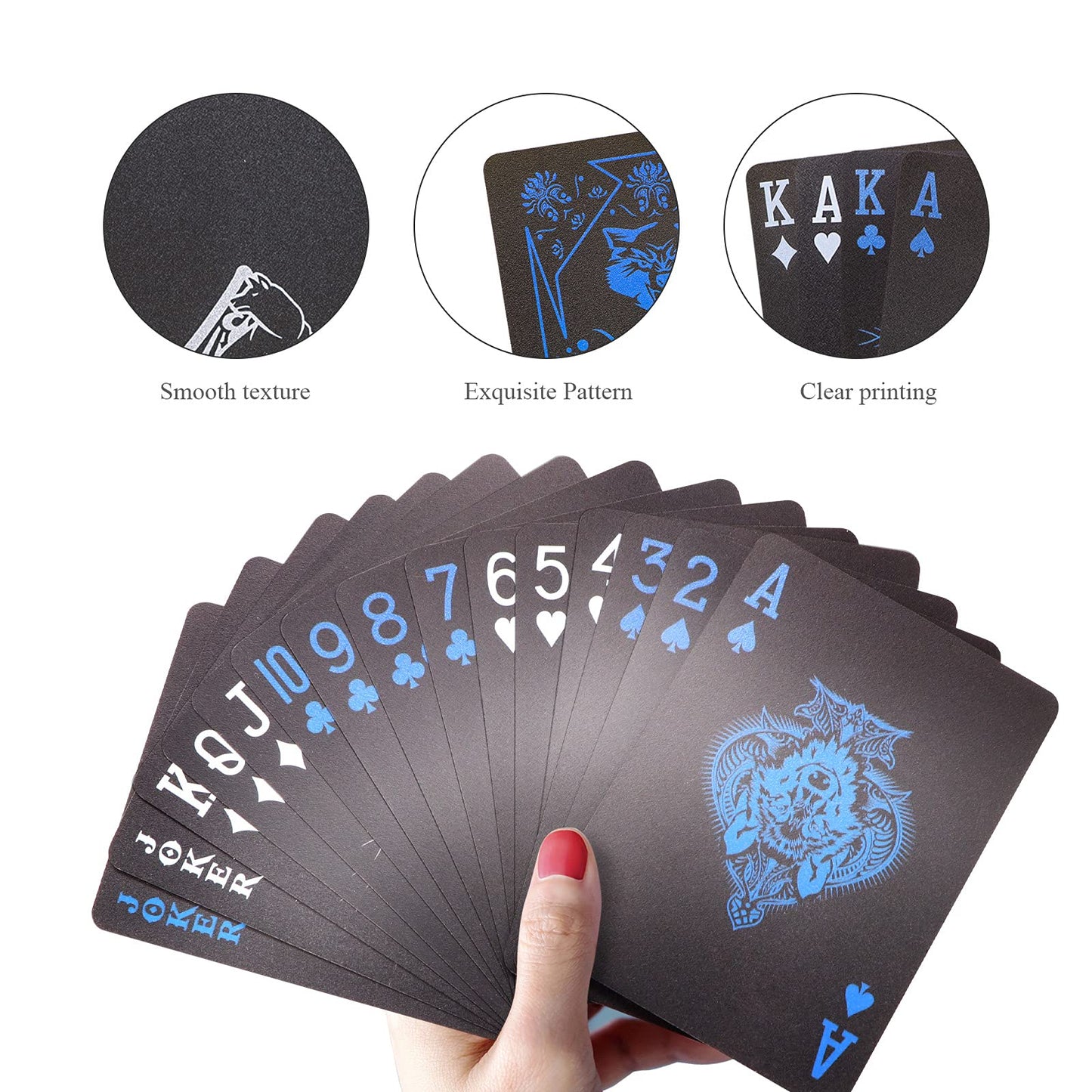 ACELION Waterproof Playing Cards – Wolf-Themed PVC Deck, Durable & Outdoor-Ready