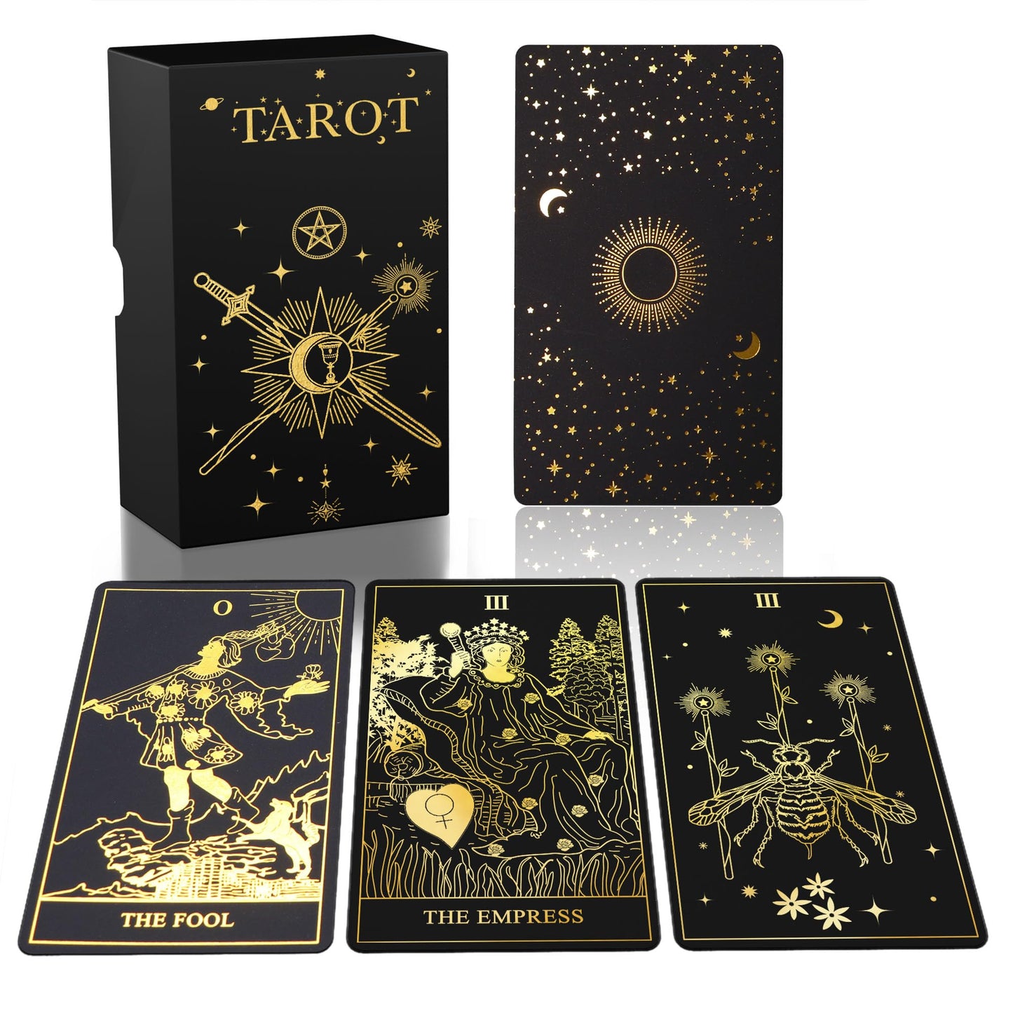ACELION Original Tarot Card Set with Guide — 78 Gold Foil Cards for Beginners